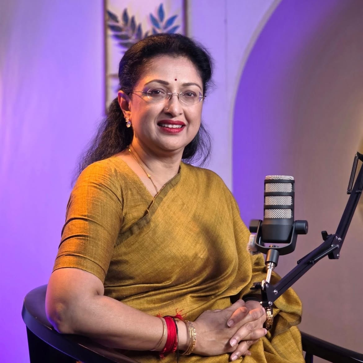 Gautami hosting Health Blueprint podcast dialogue